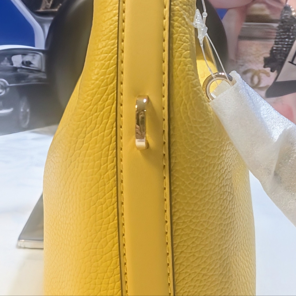 Michael Kors Ember Daisy Yellow Leather Women's Bag - Picture 8 of 10
